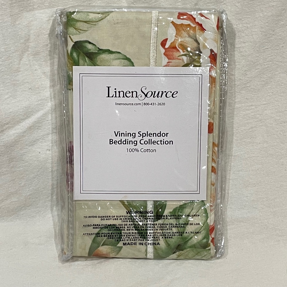 Linen Source Euro Pillow Sham Floral "Vining Splendor" NEW Pillowcase